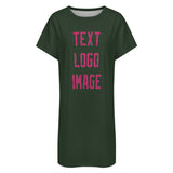 Custom Dark Green Pink Nachthemd