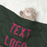 Custom Dark Green Pink Pet Blanket