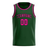 Custom Dark Green & Pink Colors Design Sports Basketball Jersey
