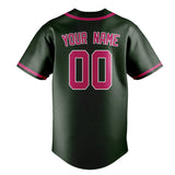 Custom Dark Green & Pink Colors Design Sports Baseball Jersey