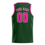 Custom Dark Green & Pink Colors Design Sports Basketball Jersey