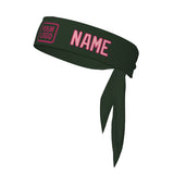 Custom Dark Green Light Pink Headband