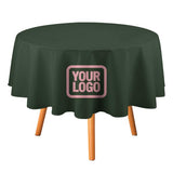 Custom Dark Green Light Pink Round Table Cloth