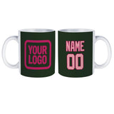 Custom Dark Green Light Pink Mug