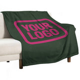 Custom Dark Green Pink Blanket