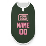 Custom Dark Green Light Pink Pet Vest