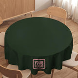 Custom Dark Green Light Pink Round Table Cloth