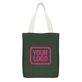 Custom Dark Green Light Pink Canvas Tote Bag