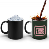 Custom Dark Green Light Pink Magic Mug