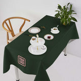 Custom Dark Green Pink Square Table Cloth