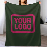 Custom Dark Green Pink Blanket