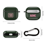 Custom Dark Green Light Pink AirPods Case (3rd Generation)