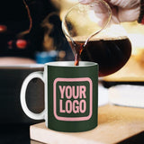 Custom Dark Green Light Pink Mug
