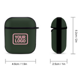 Custom Dark Green Light Pink AirPods Case