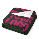 Custom Dark Green Pink Blanket