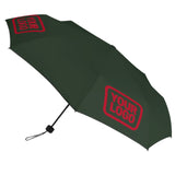 Custom Dark Green Red Automatic Umbrella