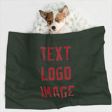 Custom Dark Green Red Pet Blanket