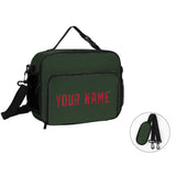 Custom Dark Green Red Lunch Bag