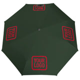 Custom Dark Green Red Automatic Umbrella