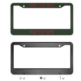 Custom Dark Green Red License Plate Frame