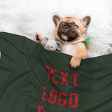 Custom Dark Green Red Pet Blanket