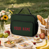 Custom Dark Green Red Lunch Bag