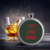 Custom Dark Green Red Hip Flask