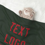 Custom Dark Green Red Pet Blanket