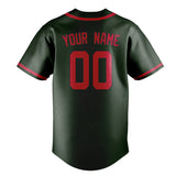 Custom Dark Green & Red Colors Design Sports Baseball Jersey