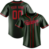 Custom Dark Green & Red Colors Design Sports Baseball Jersey