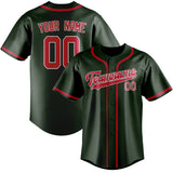 Custom Dark Green & Red Colors Design Sports Baseball Jersey