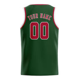 Custom Dark Green & Red Colors Design Sports Basketball Jersey