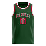 Custom Dark Green & Red Colors Design Sports Basketball Jersey