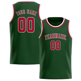 Custom Dark Green & Red Colors Design Sports Basketball Jersey