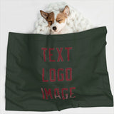 Custom Dark Green Crimson Red Pet Blanket