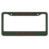 Custom Dark Green Crimson Red License Plate Frame
