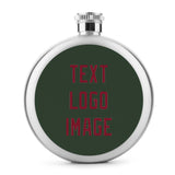 Custom Dark Green Crimson Red Hip Flask