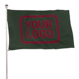 Custom Dark Green Crimson Red Flag