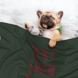 Custom Dark Green Crimson Red Pet Blanket