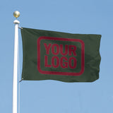 Custom Dark Green Crimson Red Flag