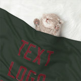 Custom Dark Green Crimson Red Pet Blanket