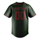 Custom Dark Green & Crimson Red Colors Design Sports Baseball Jersey