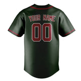 Custom Dark Green & Crimson Red Colors Design Sports Baseball Jersey