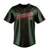 Custom Dark Green & Crimson Red Colors Design Sports Baseball Jersey