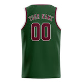 Custom Dark Green & Crimson Red Colors Design Sports Basketball Jersey