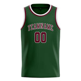 Custom Dark Green & Crimson Red Colors Design Sports Basketball Jersey