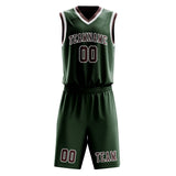 Custom Dark Green Crimson Red Basketball Set