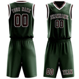 Custom Dark Green Crimson Red Basketball Set