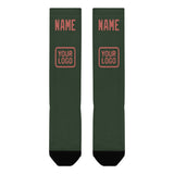 Custom Dark Green Copper Rose Knee-High Sock
