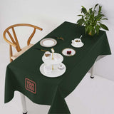 Custom Dark Green Crimson Red Square Table Cloth